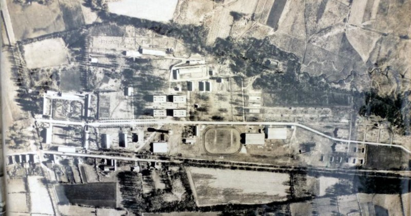 vue aérienne du camp militaire de Ger